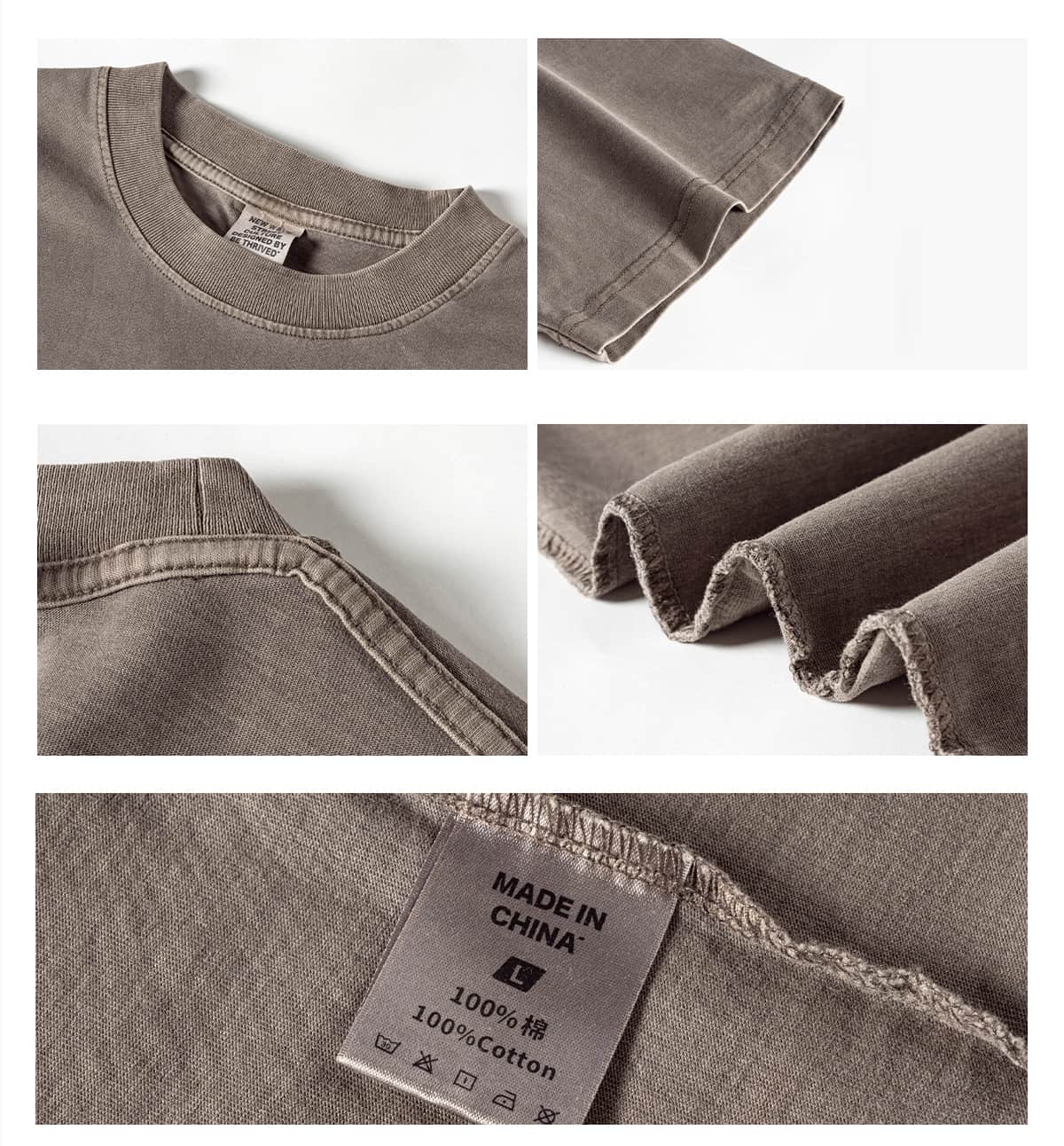 Cotton 200GSM Light Wash Oversized T-Shirt – detail 6