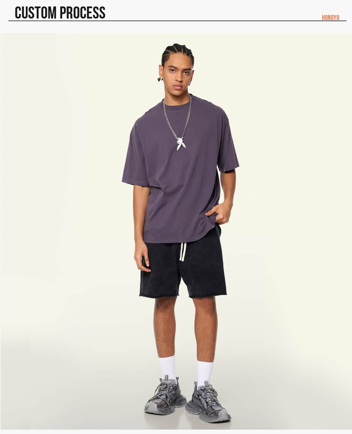 Cotton 200GSM Light Wash Oversized T-Shirt – detail 8