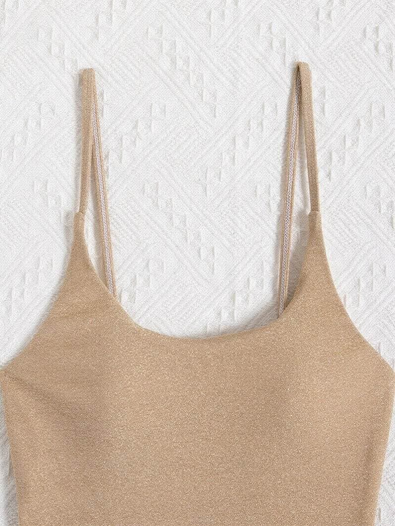 Plain Bathing Suits Wholesale Shiny One Piece Swimwear – detail 2