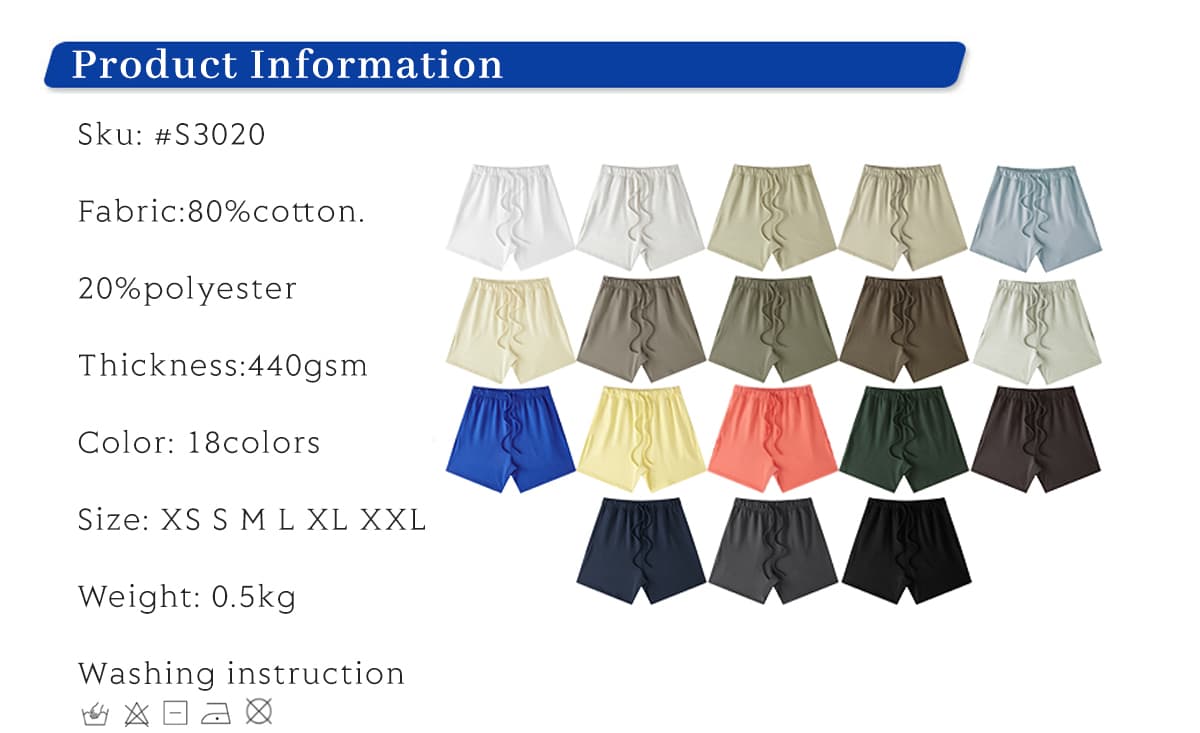 Thick 440GSM Basic Loose Fit Unisex Shorts – detail 1