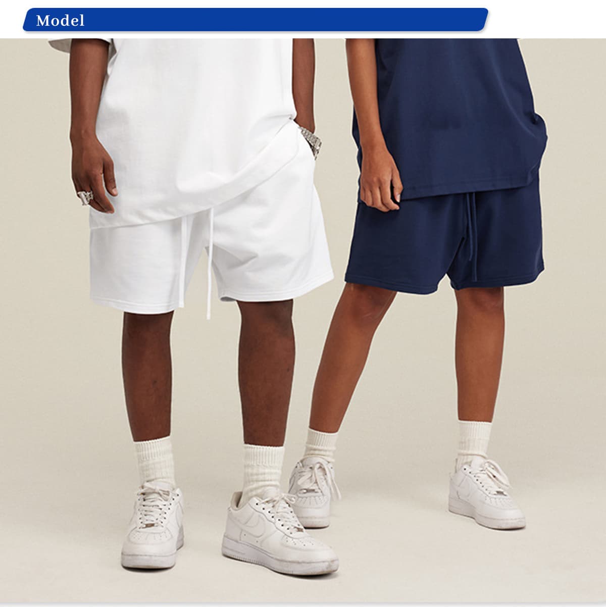 Thick 440GSM Basic Loose Fit Unisex Shorts – detail 9