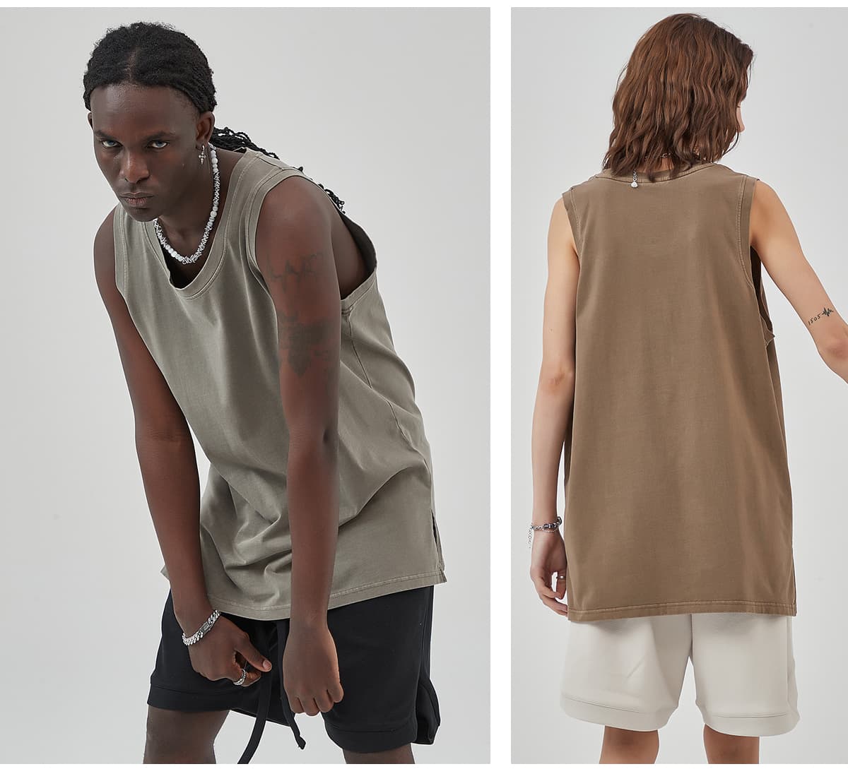 Vintage Washed 275gsm Summer Unisex Fashion Vest – detail 11