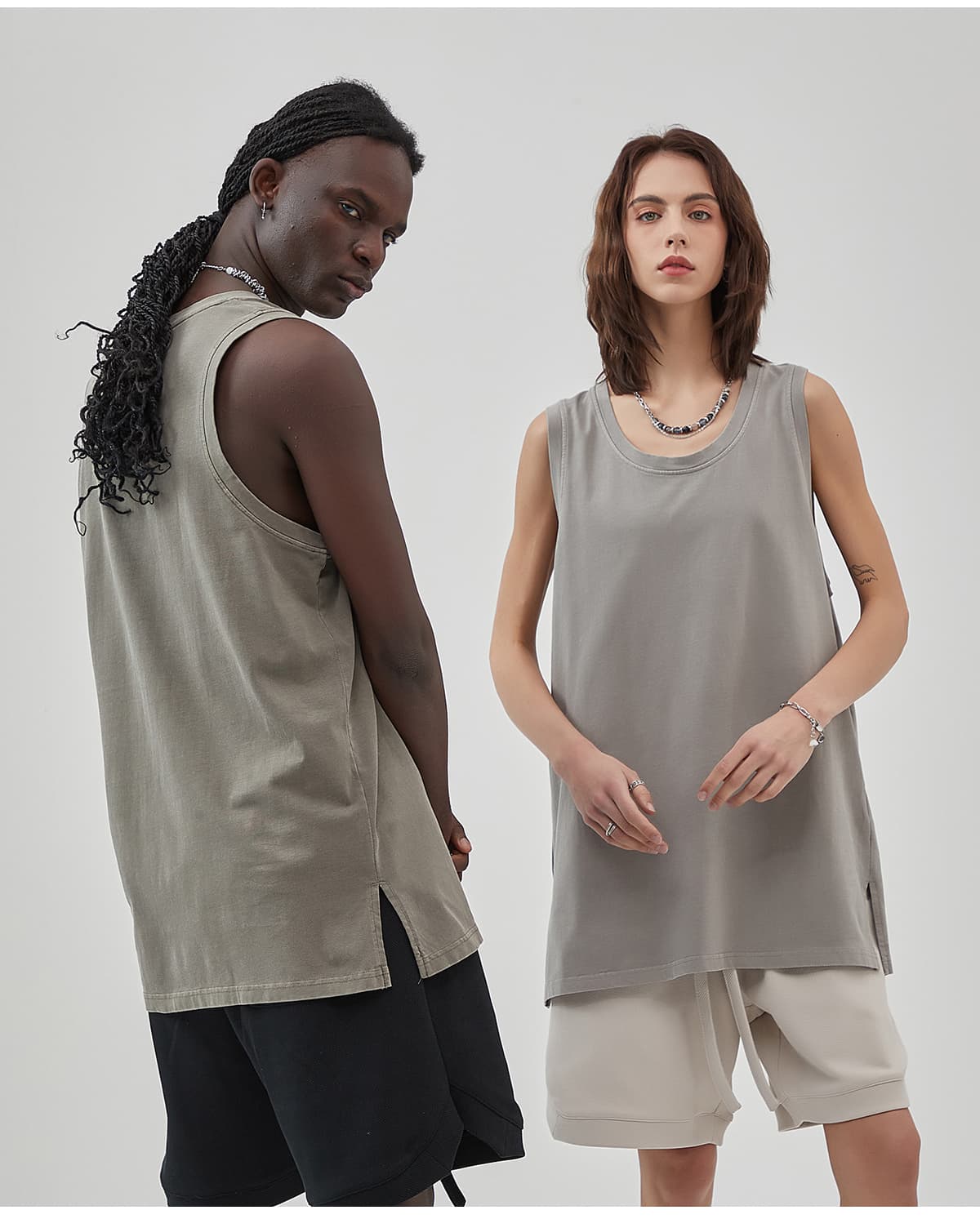 Vintage Washed 275gsm Summer Unisex Fashion Vest – detail 12