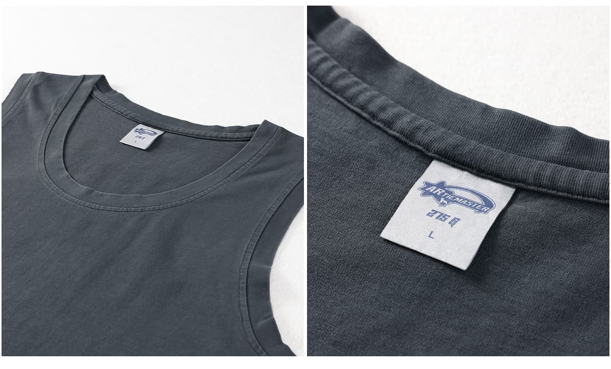 Vintage Washed 275gsm Summer Unisex Fashion Vest – detail 5