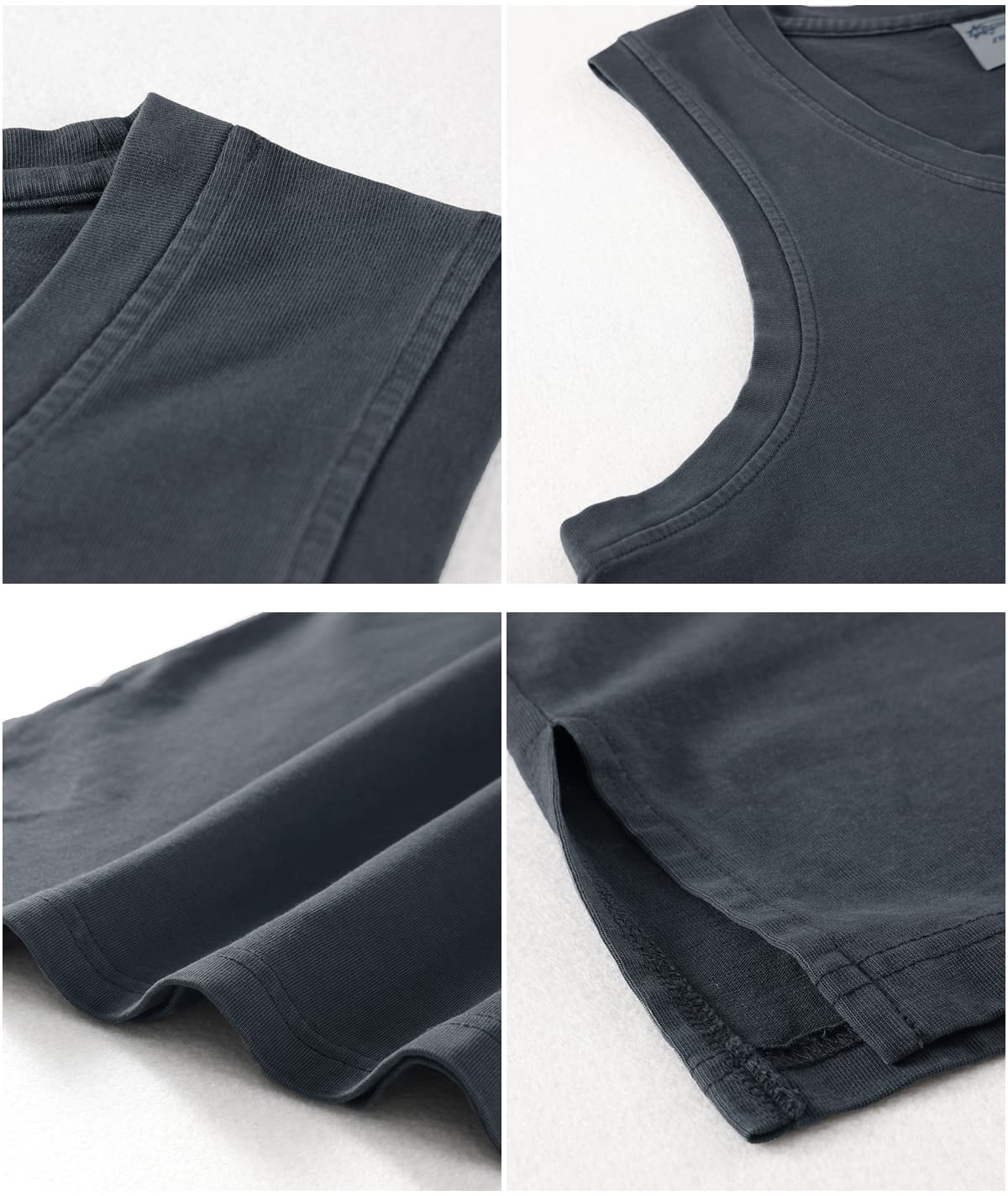 Vintage Washed 275gsm Summer Unisex Fashion Vest – detail 6