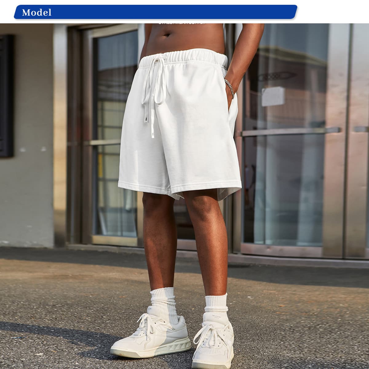 Thick Heavy Basic Shorts Street Trendy 425GSM – detail 6