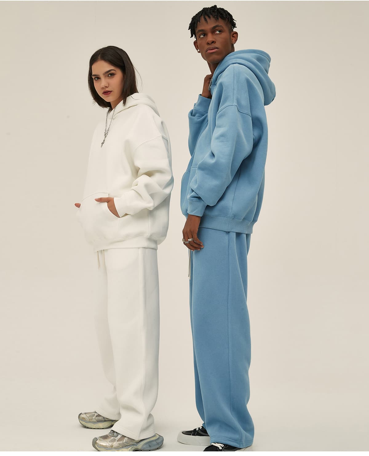 Solid Oversized Fleece Cotton basic Hoodie 350Gsm – detail 14