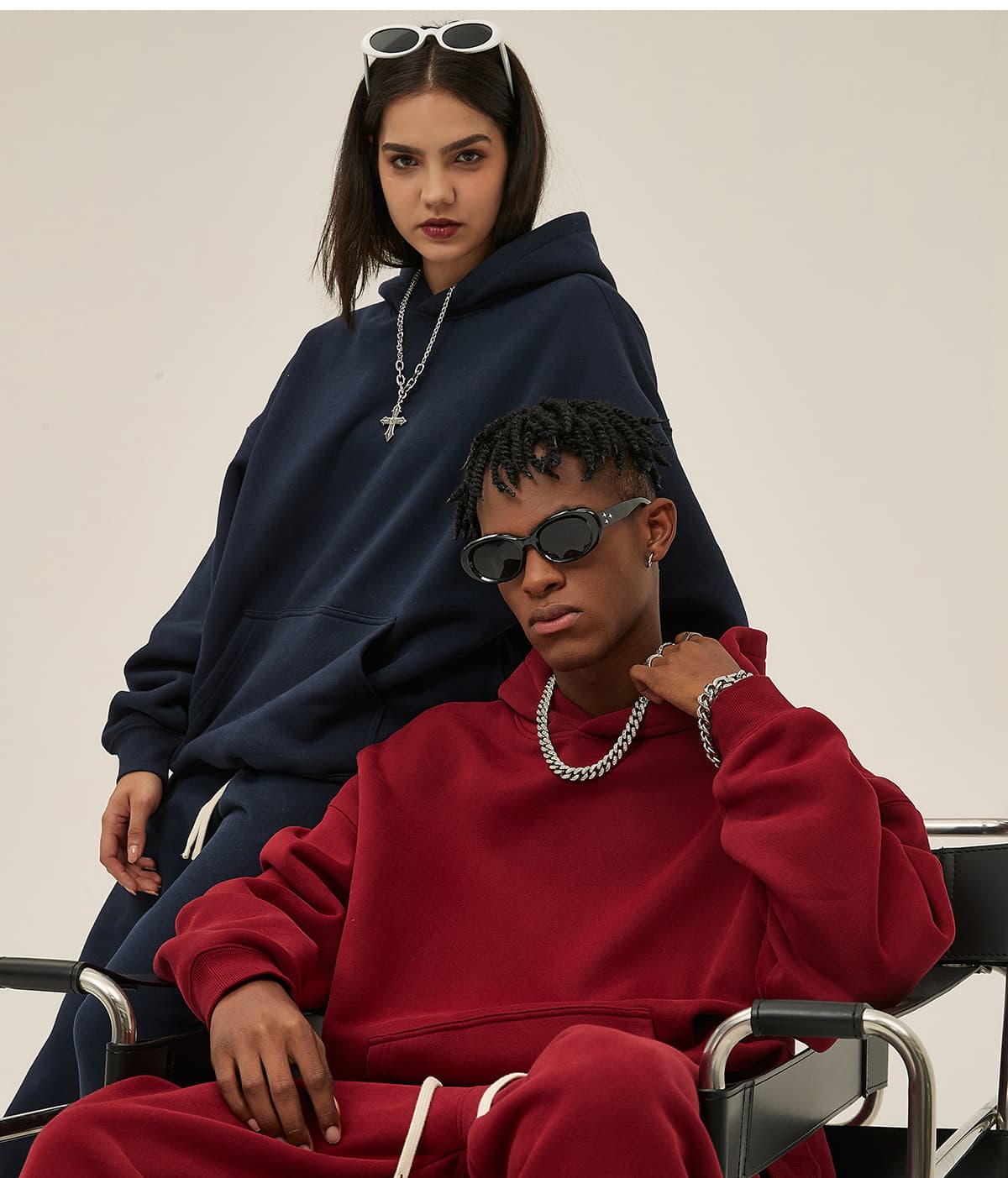 Solid Oversized Fleece Cotton basic Hoodie 350Gsm – detail 15