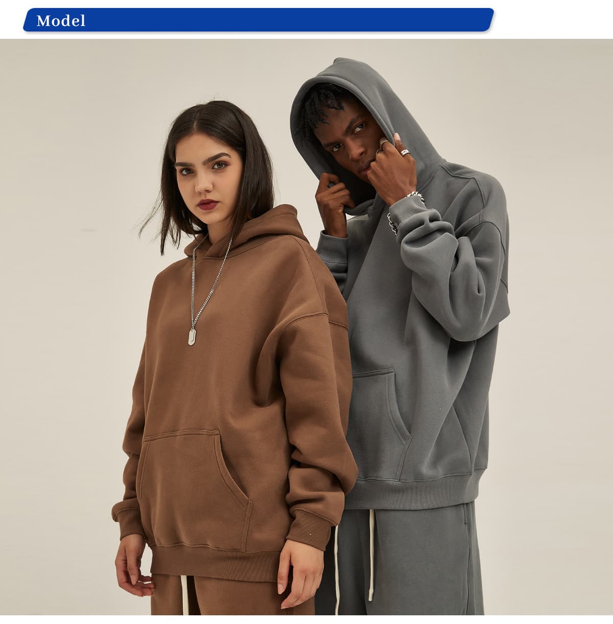 Solid Oversized Fleece Cotton basic Hoodie 350Gsm – detail 8