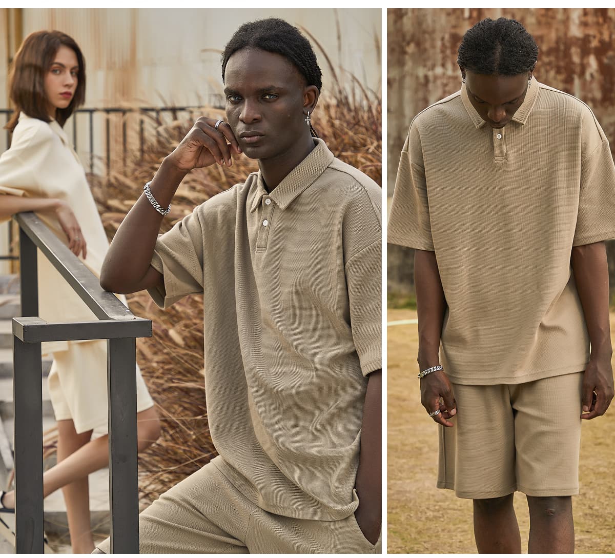 Waffle 330G Buttons Polo T-shirt – detail 10