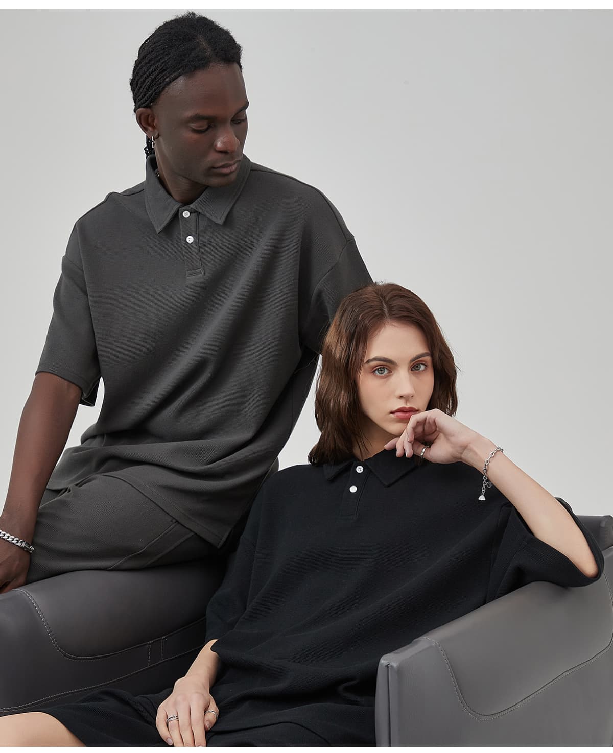 Waffle 330G Buttons Polo T-shirt – detail 11