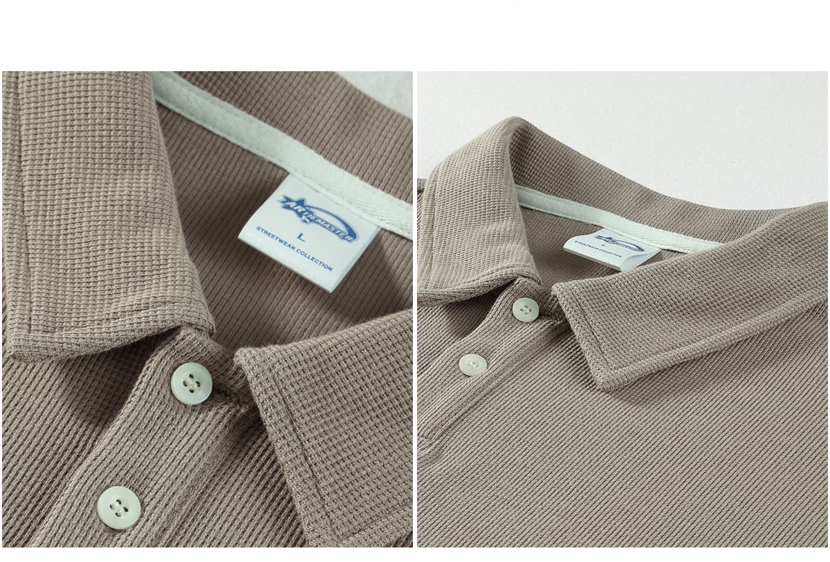 Waffle 330G Buttons Polo T-shirt – detail 6