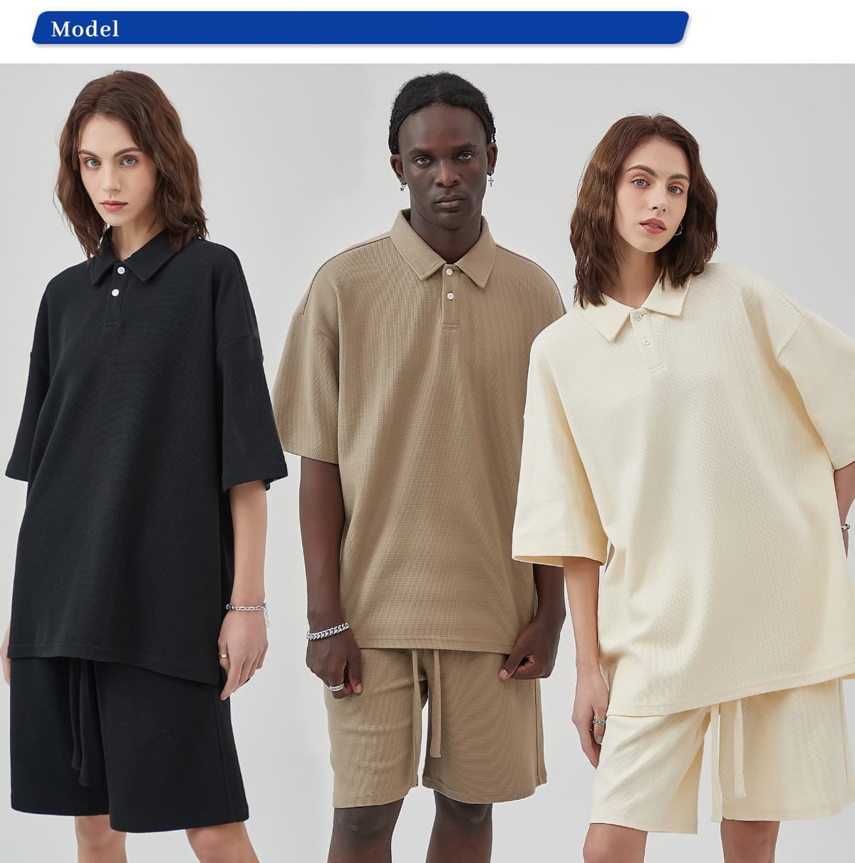 Waffle 330G Buttons Polo T-shirt – detail 9
