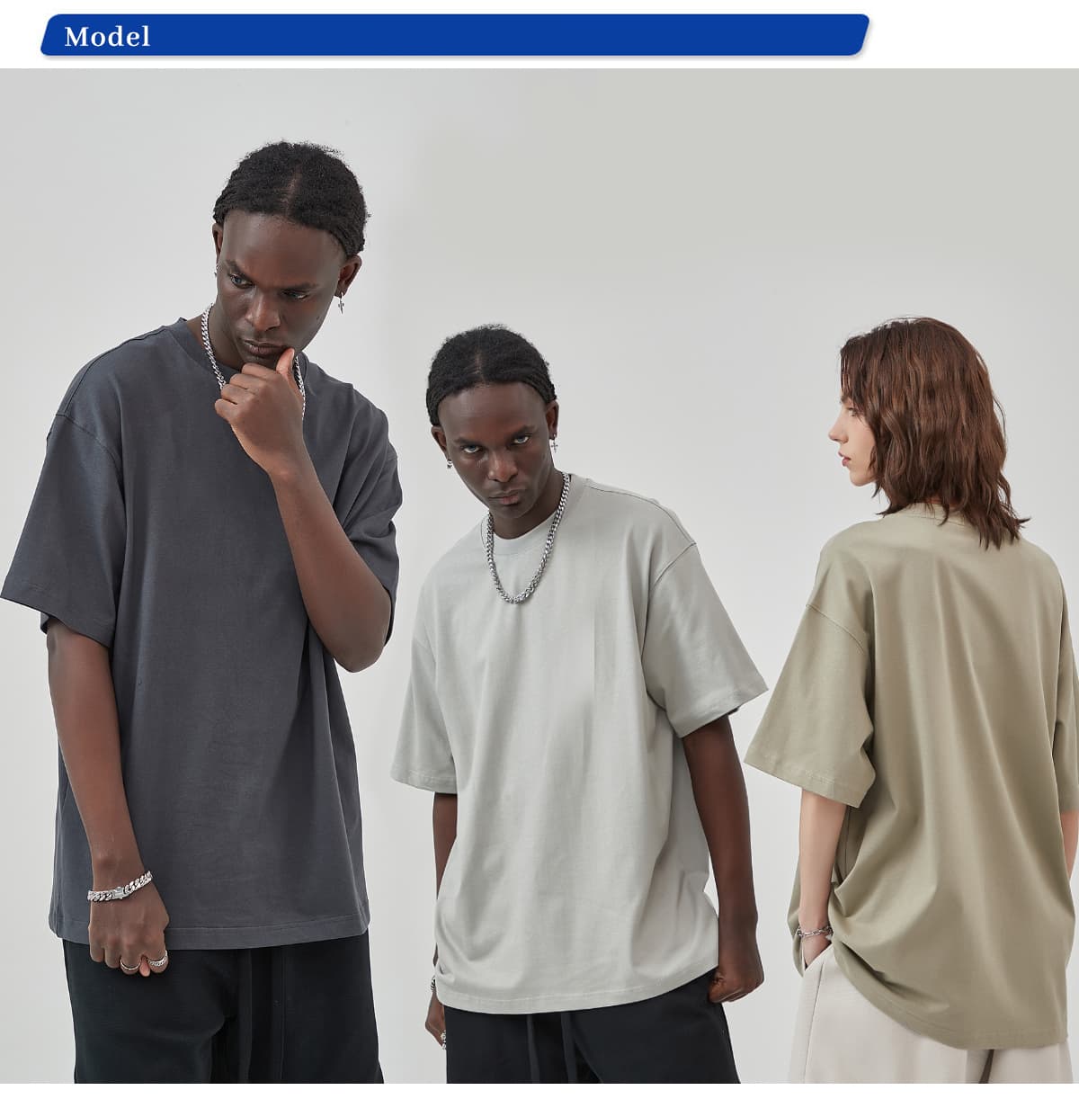 Cotton 275G Oversized Blank T-Shirt – detail 10