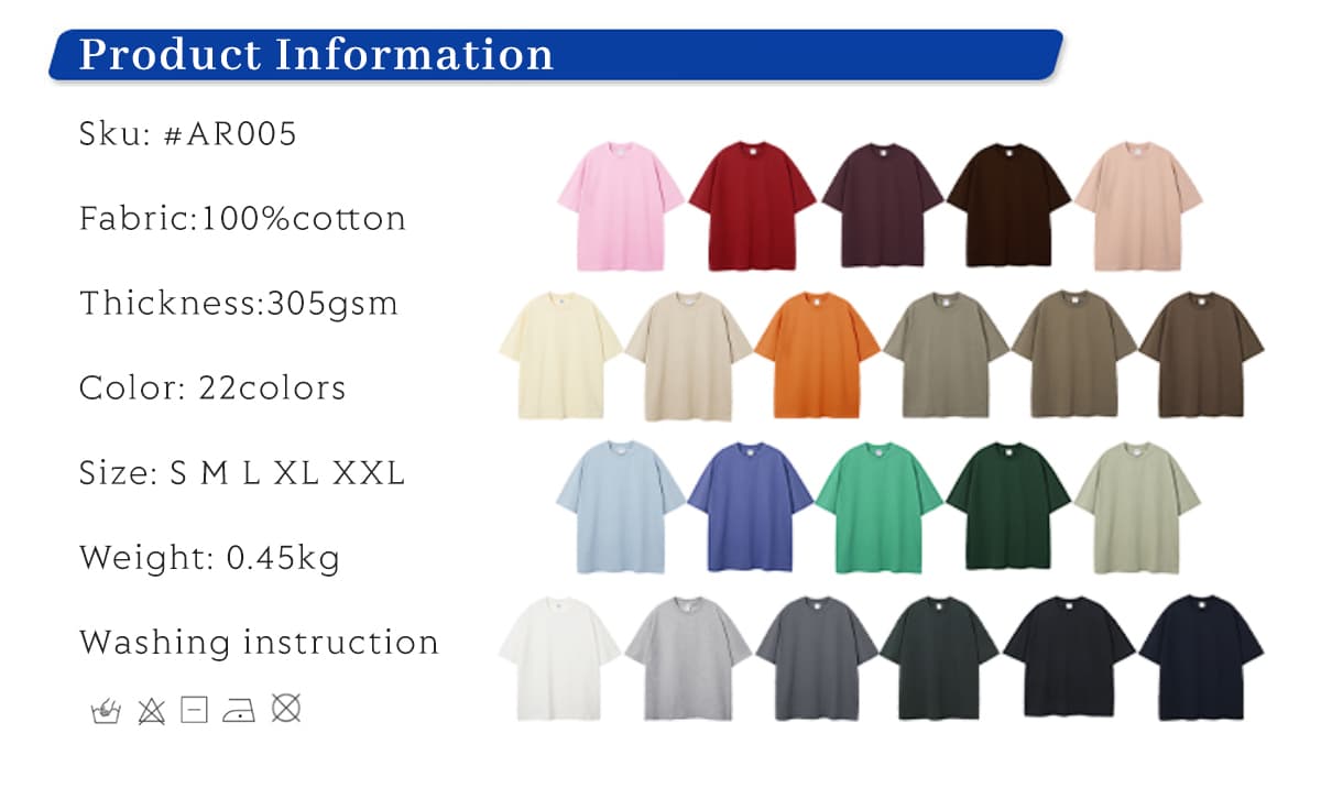 Thick 305Gsm Cotton Unisex Oversized T-Shirt – detail 1