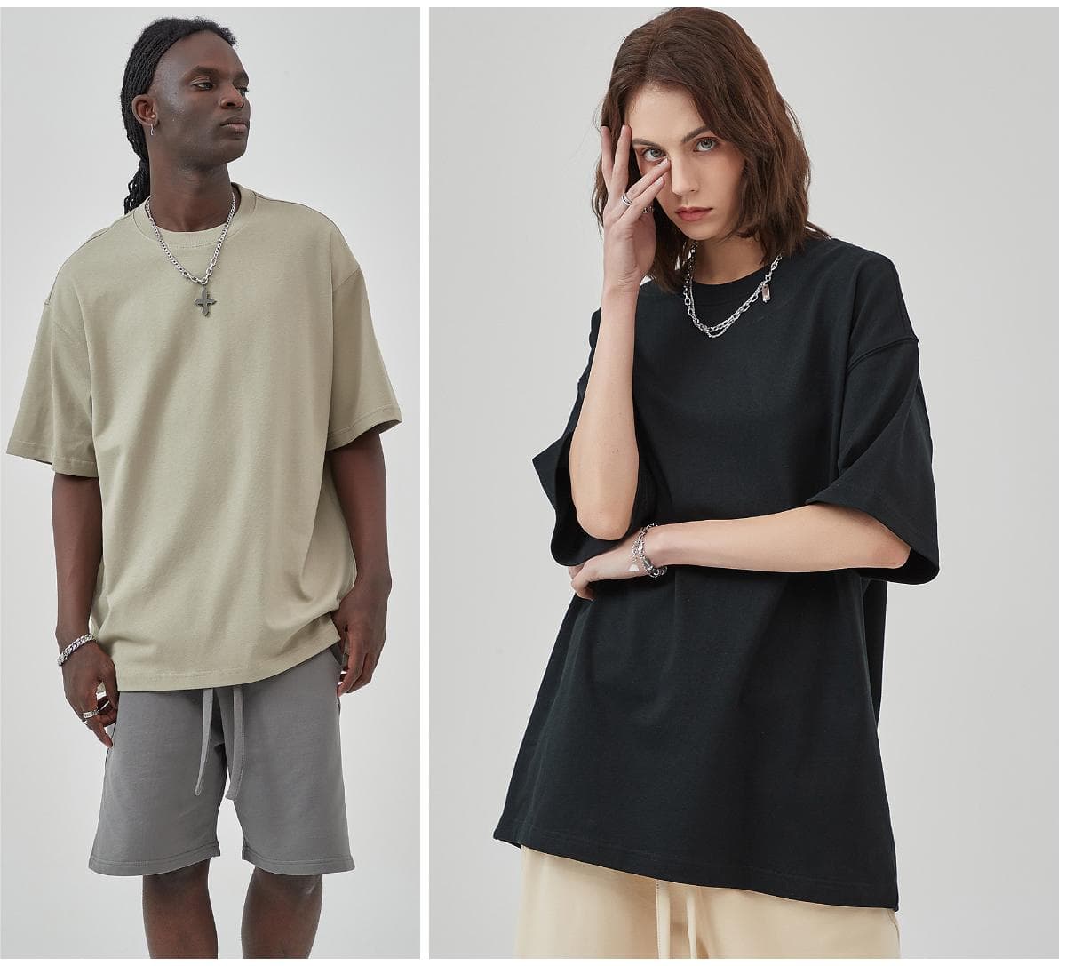 Thick 305Gsm Cotton Unisex Oversized T-Shirt – detail 11