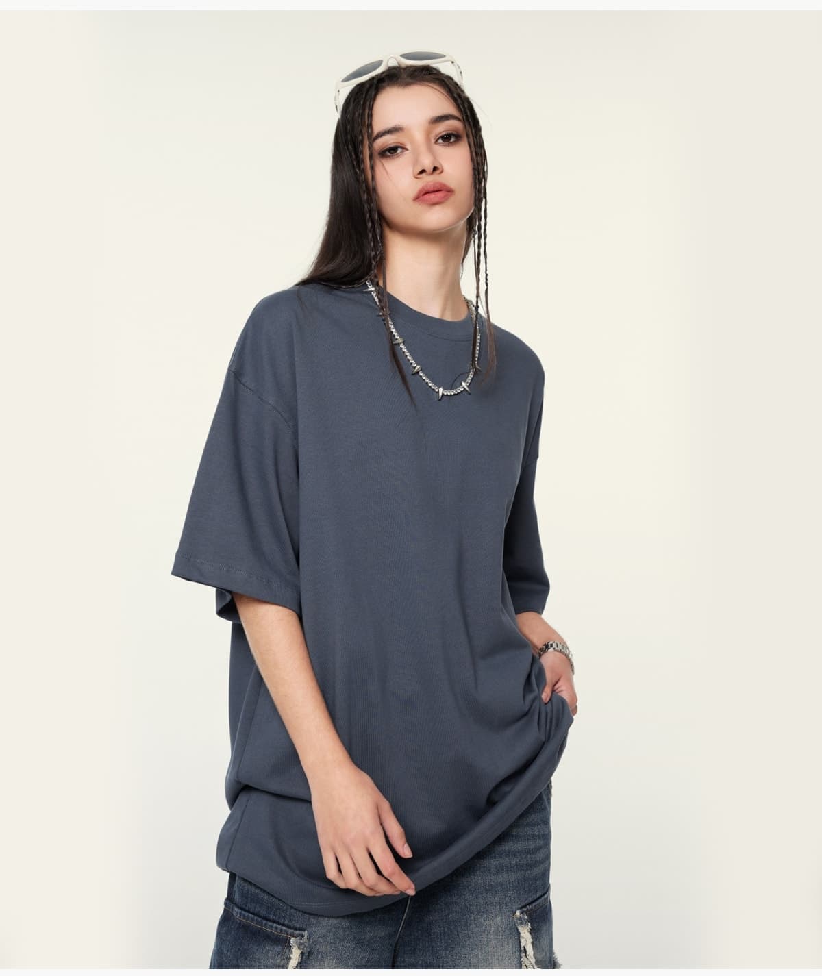 Double Yarn Cotton 345GSM Oversized T-Shirt – detail 12