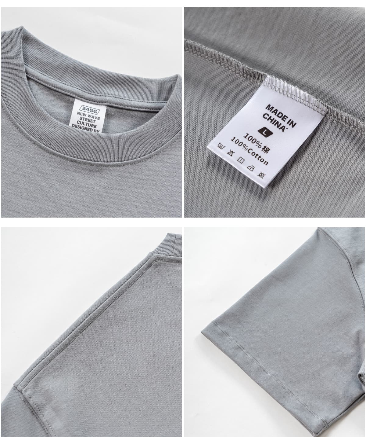 Double Yarn Cotton 345GSM Oversized T-Shirt – detail 5