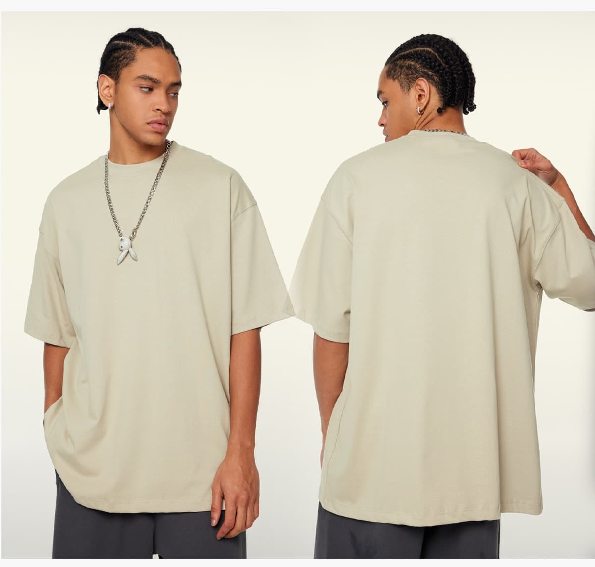 Double Yarn Cotton 345GSM Oversized T-Shirt – detail 9