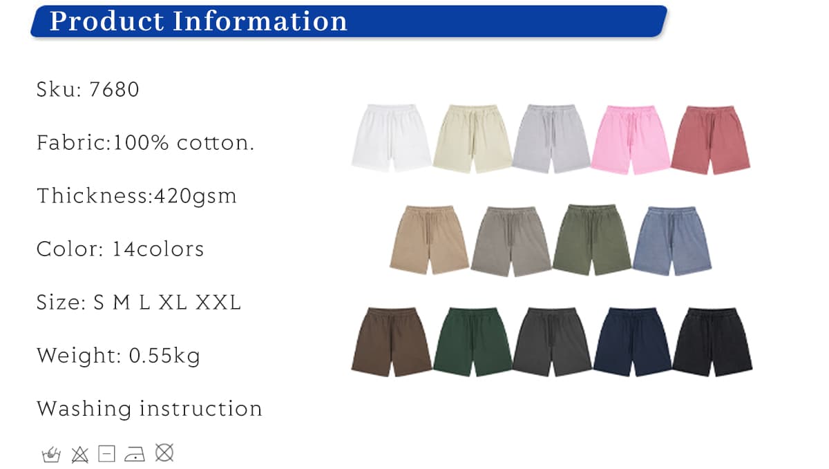 Heavy Weight 420Gsm Vintage Wash Cotton Terry Shorts – detail 1