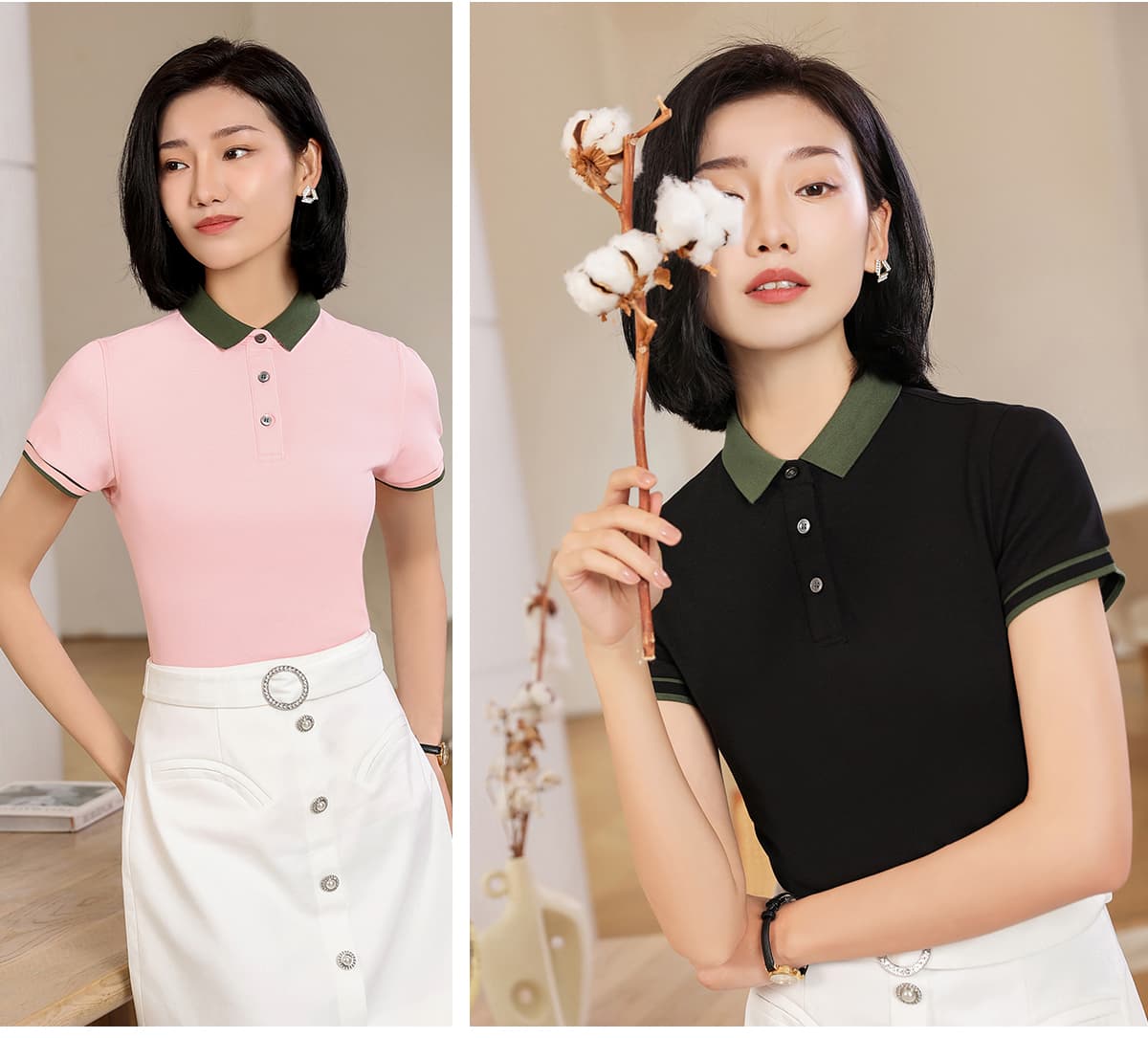 Color-Block 220gsm Unisex Slim Fit Polo with Slit – detail 9