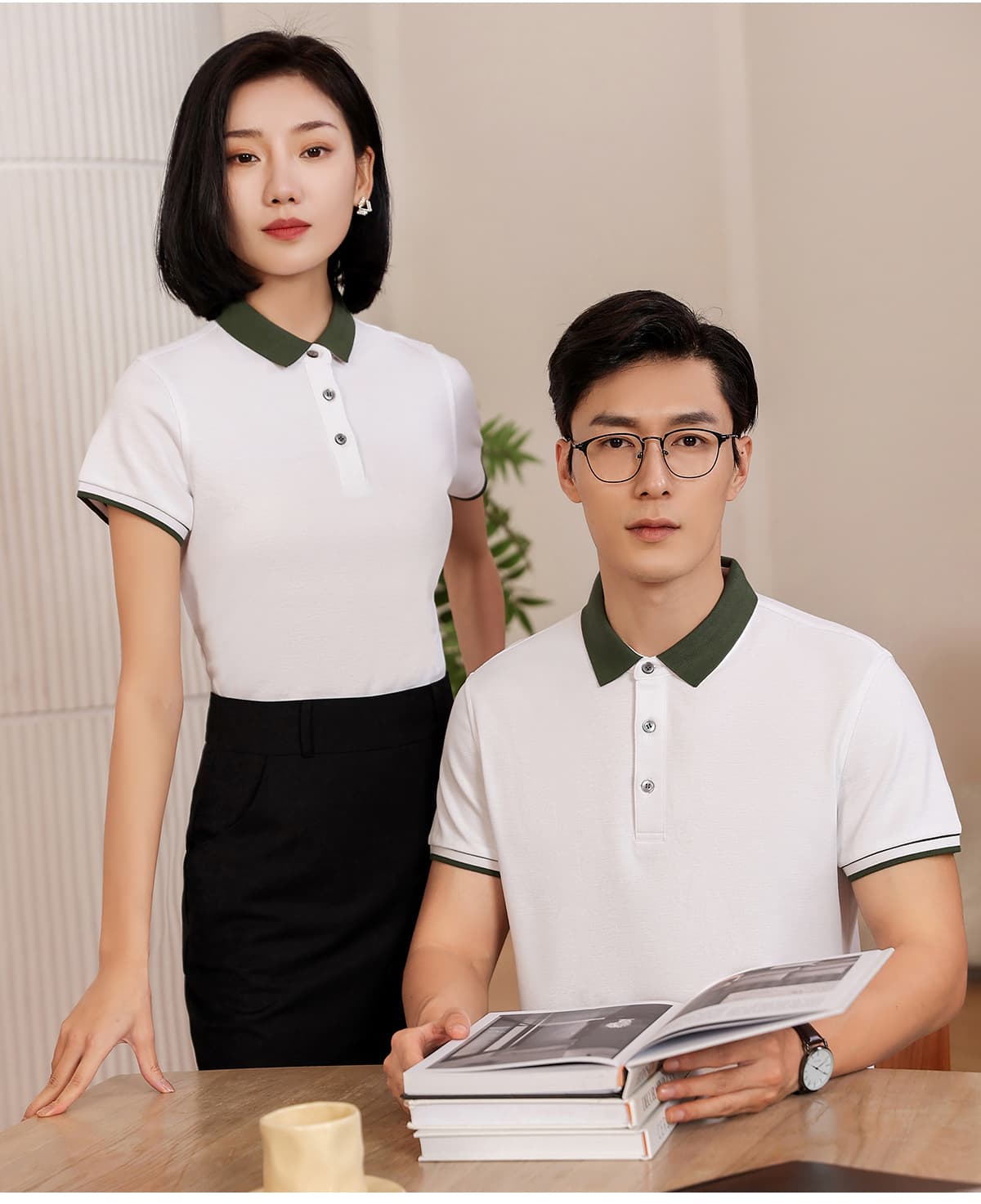 Color-Block 220gsm Unisex Slim Fit Polo with Slit – detail 10