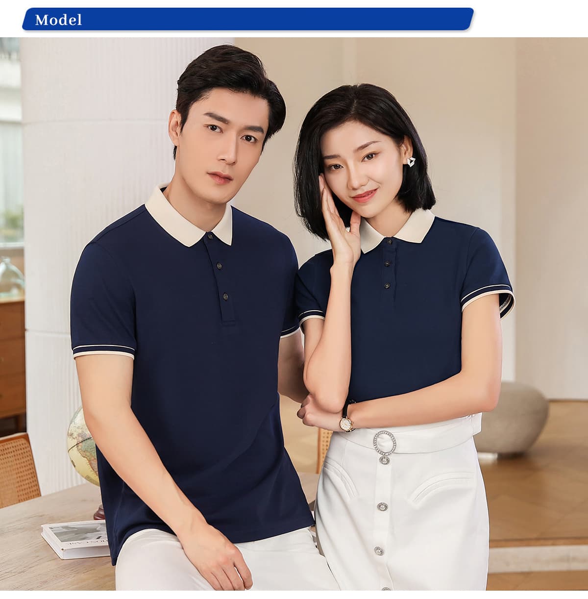 Color-Block 220gsm Unisex Slim Fit Polo with Slit – detail 8