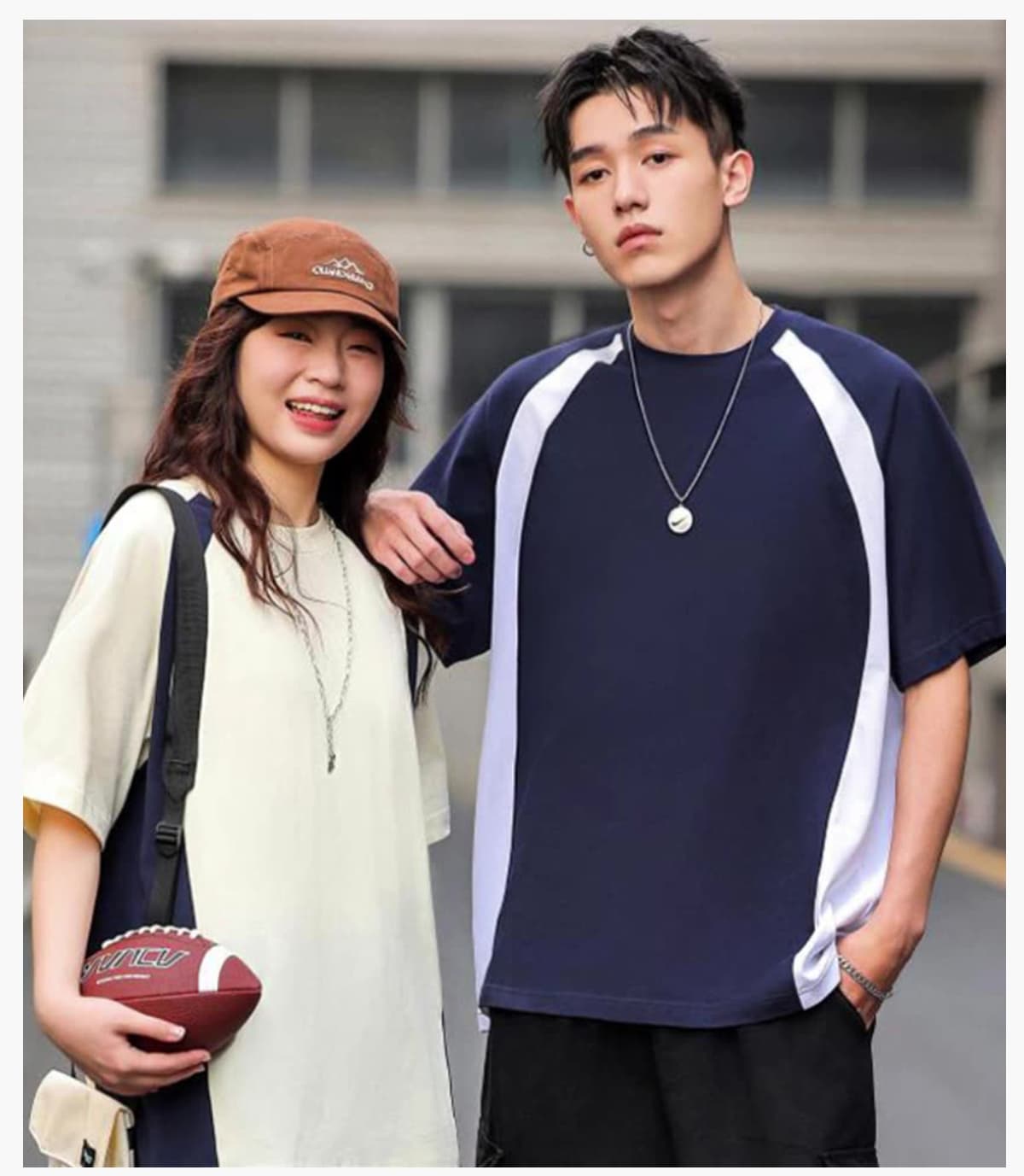 Cotton 240GSM Colorblock Oversize T-shirt – detail 9