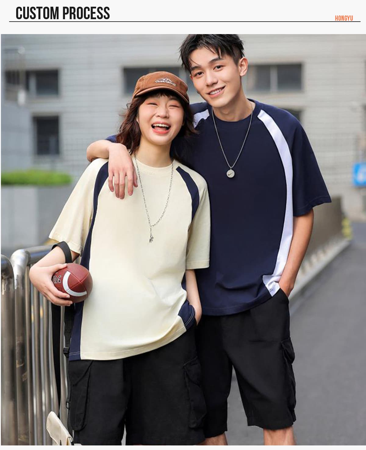 Cotton 240GSM Colorblock Oversize T-shirt – detail 8