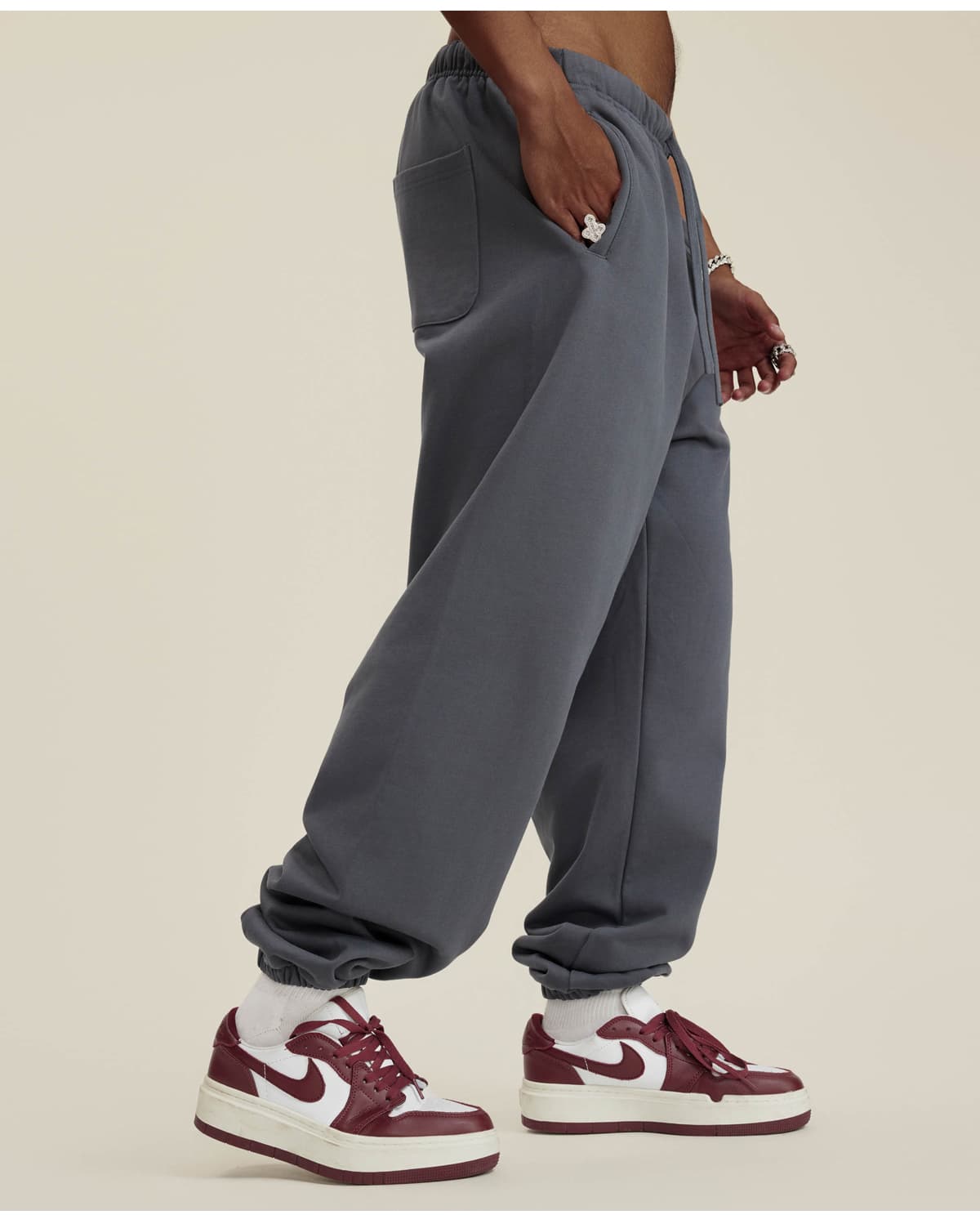 Thick 440Gsm Brushed Cotton Terry Sweatpants – detail 14
