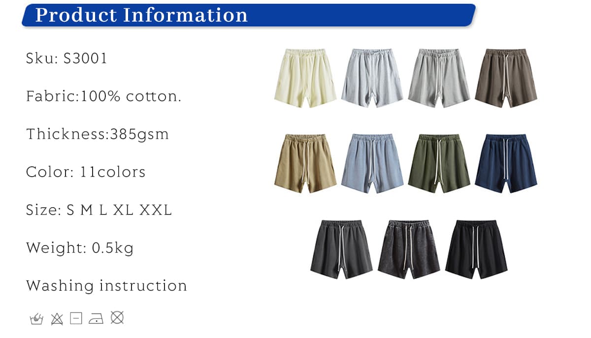 Cotton Terry 385GSM Washed Raw Edge Shorts – detail 1