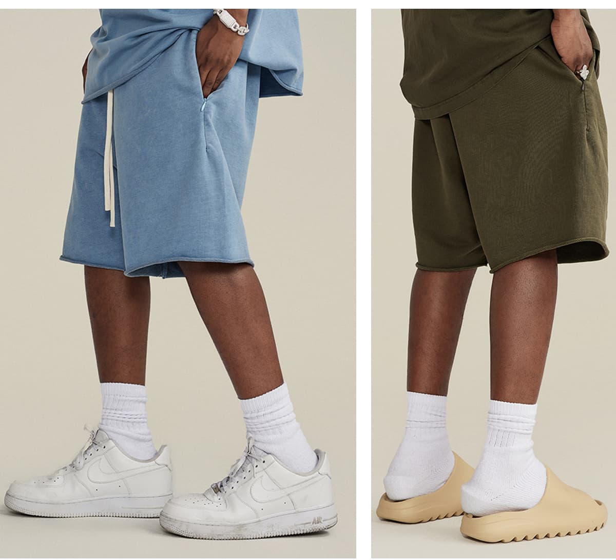 Cotton Terry 385GSM Washed Raw Edge Shorts – detail 13