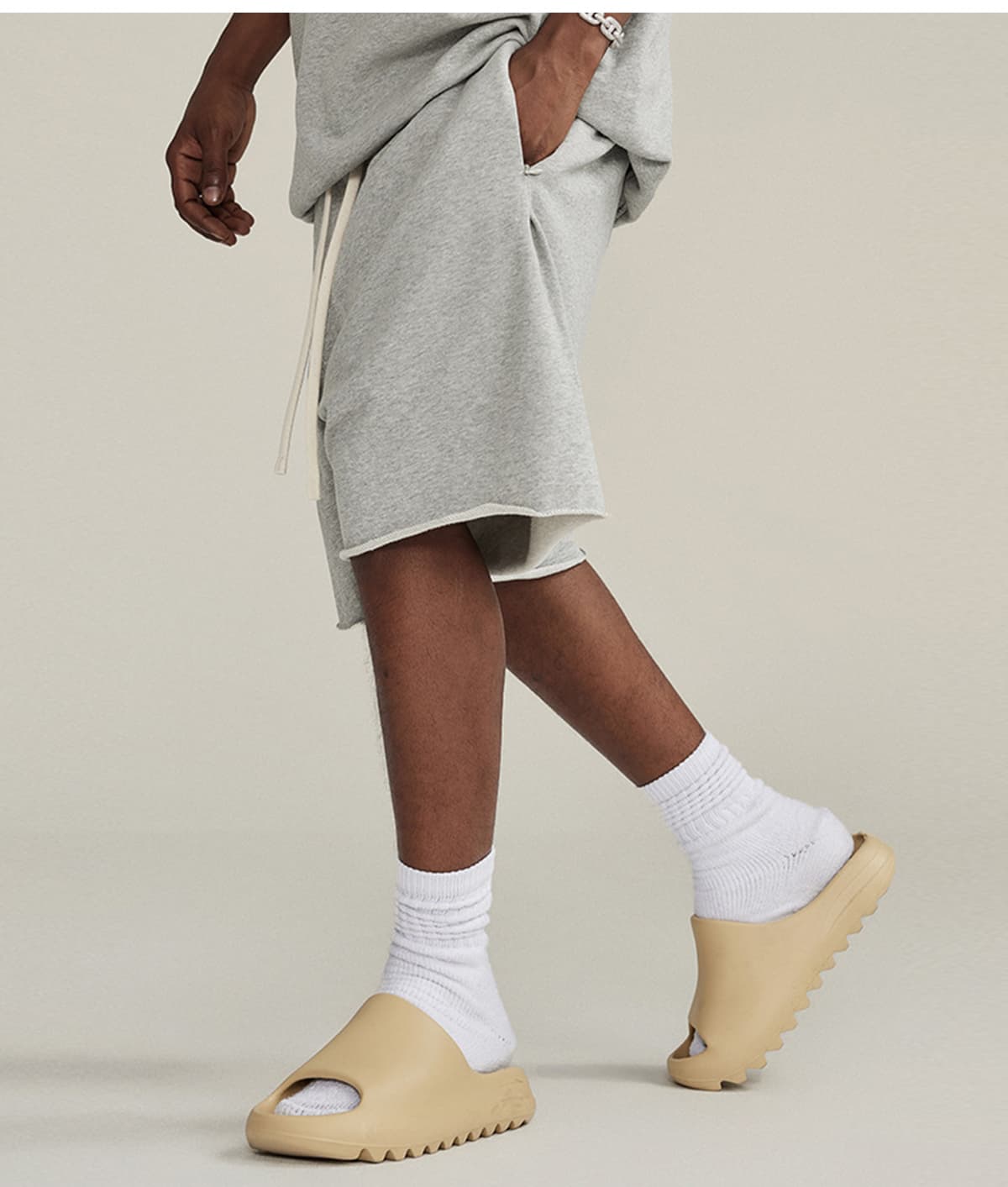 Cotton Terry 385GSM Washed Raw Edge Shorts – detail 15