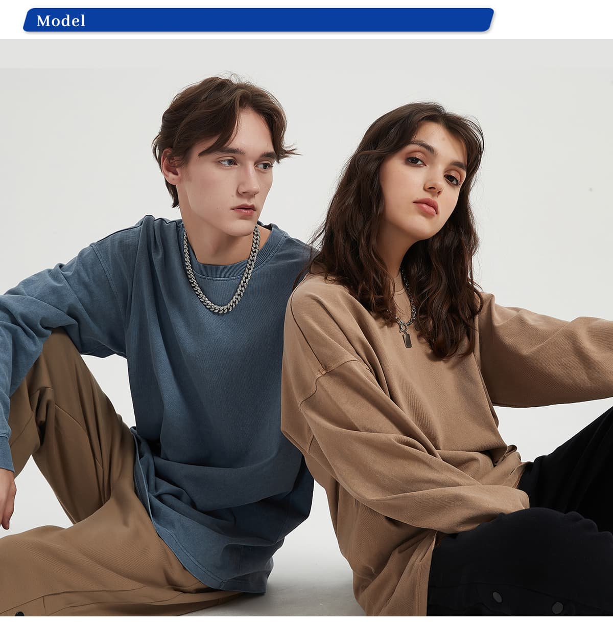 Thick 310GSM Cotton Light Wash Long Sleeve T-Shirt – detail 9