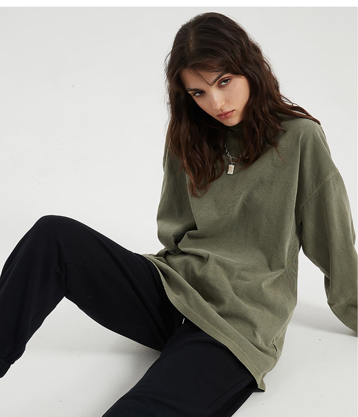 Thick 310GSM Cotton Light Wash Long Sleeve T-Shirt – detail 14