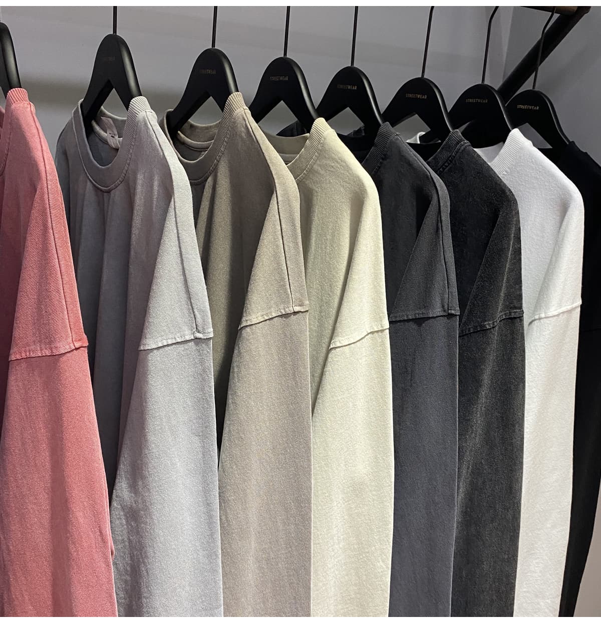Thick 310GSM Cotton Light Wash Long Sleeve T-Shirt – detail 8