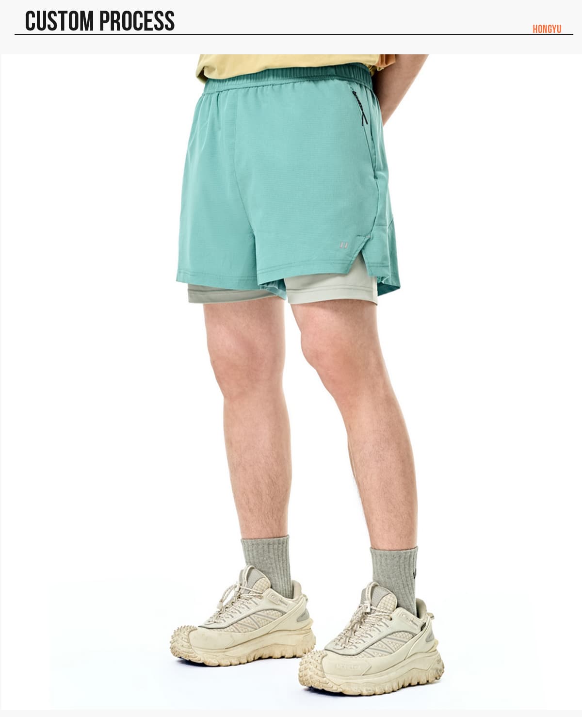 UPF50 Quick Dry Sports Shorts with Lining – detail 7