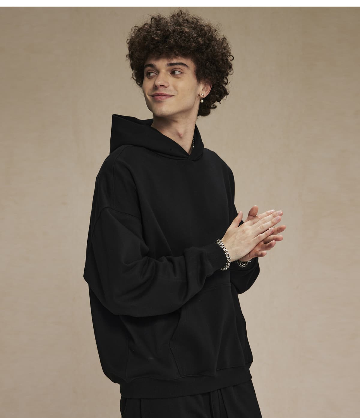 Thick Brushed Cotton Terry 430Gsm Oversized Hoodie – detail 15