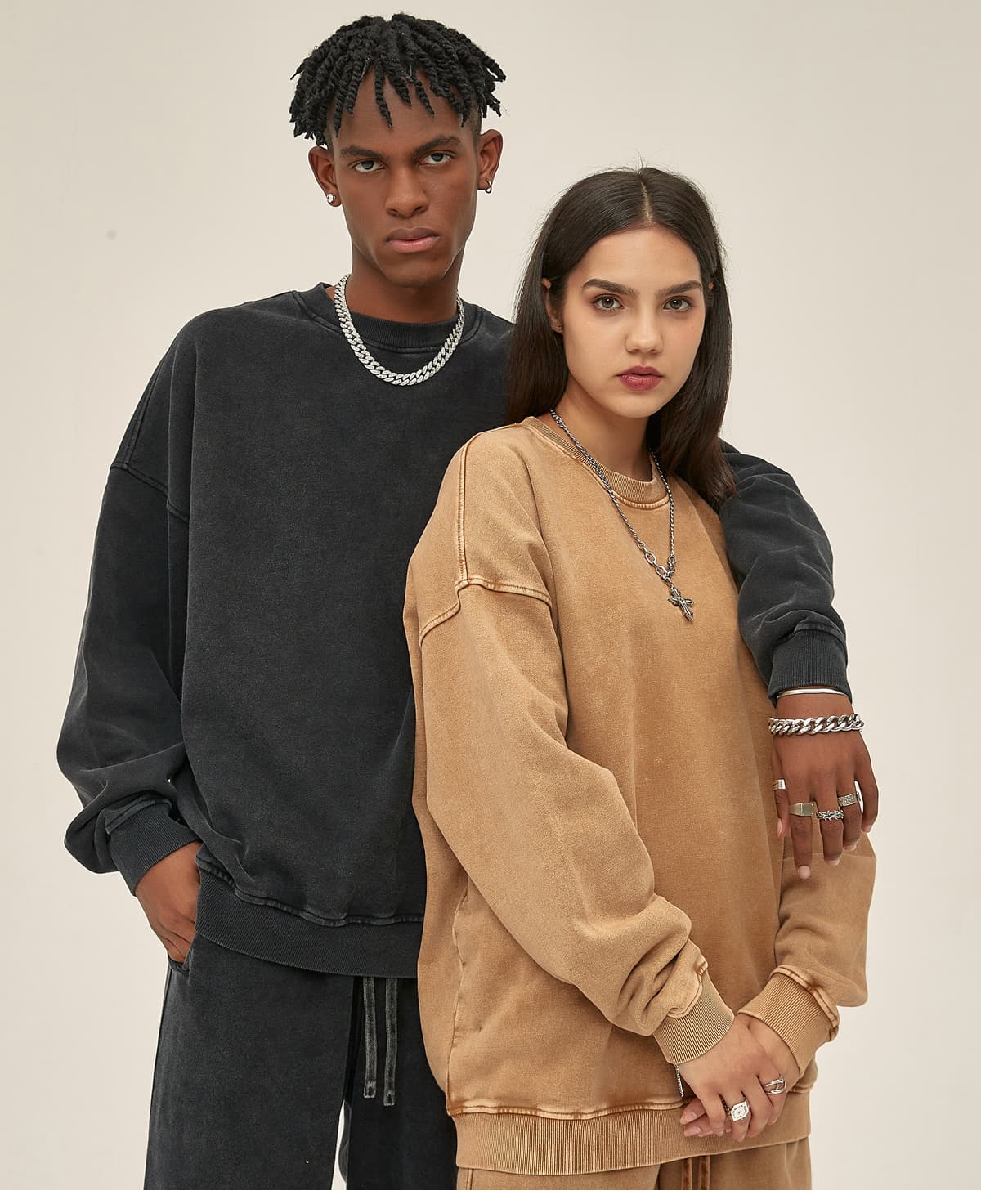 Cotton Terry 420Gsm Oversized Snow Wash Sweatshirt – detail 11
