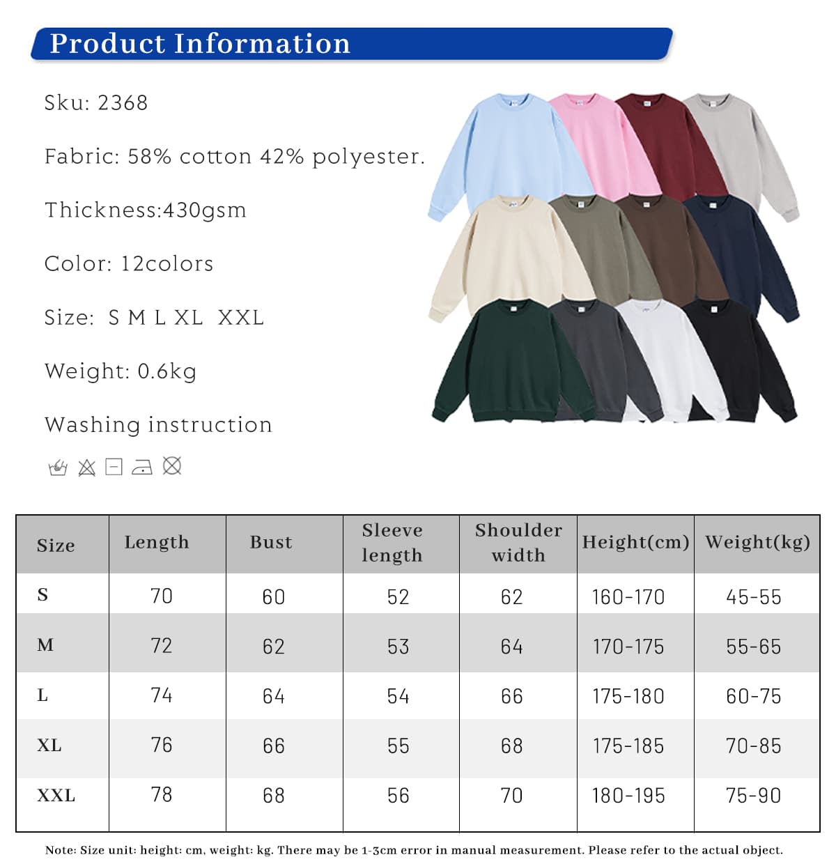 Heavy 430Gsm Cotton Terry Oversized Sweatshirt – detail 1