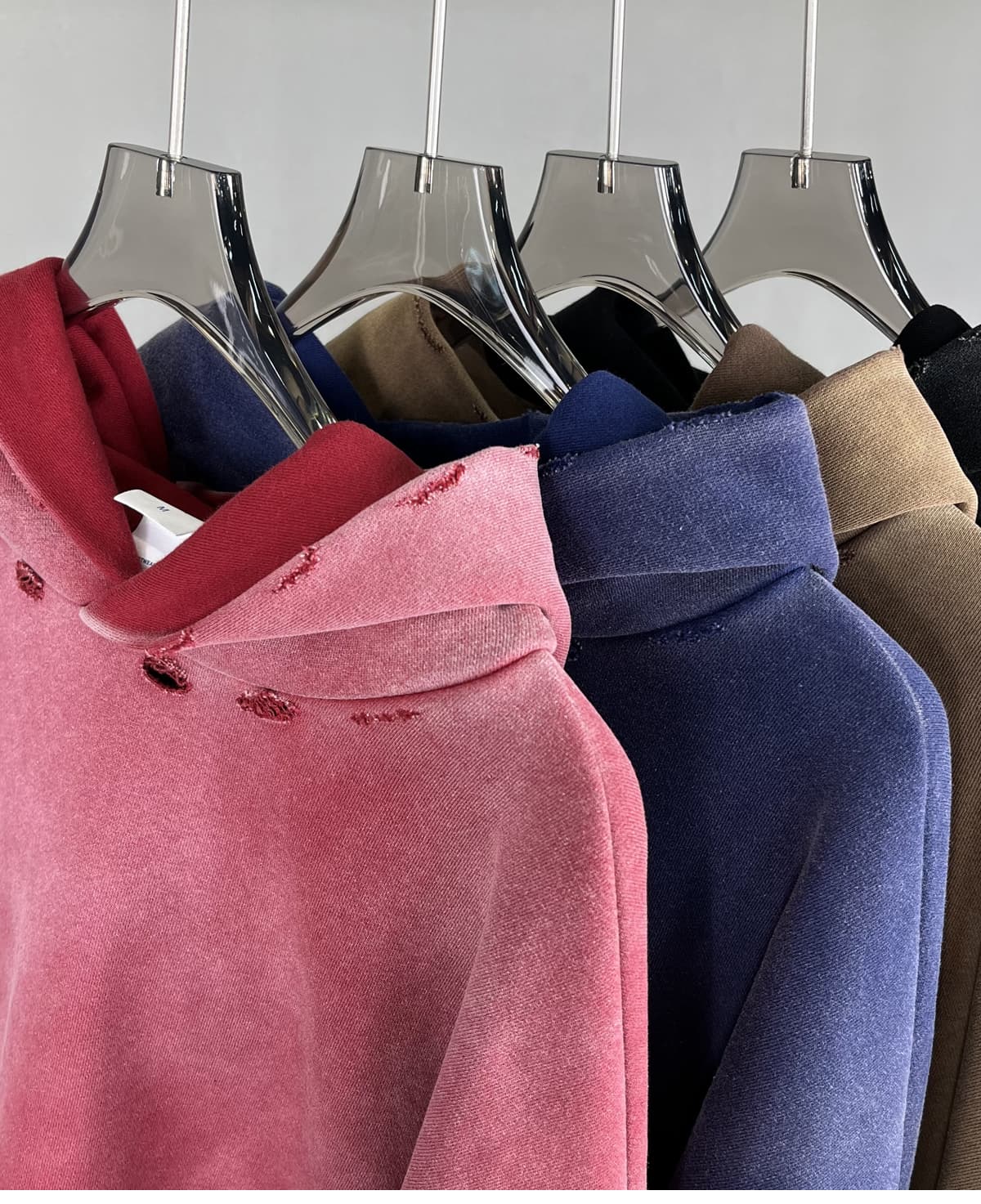 Thick Terry 450Gsm Vintage Wash Distressed Hoodie – detail 9