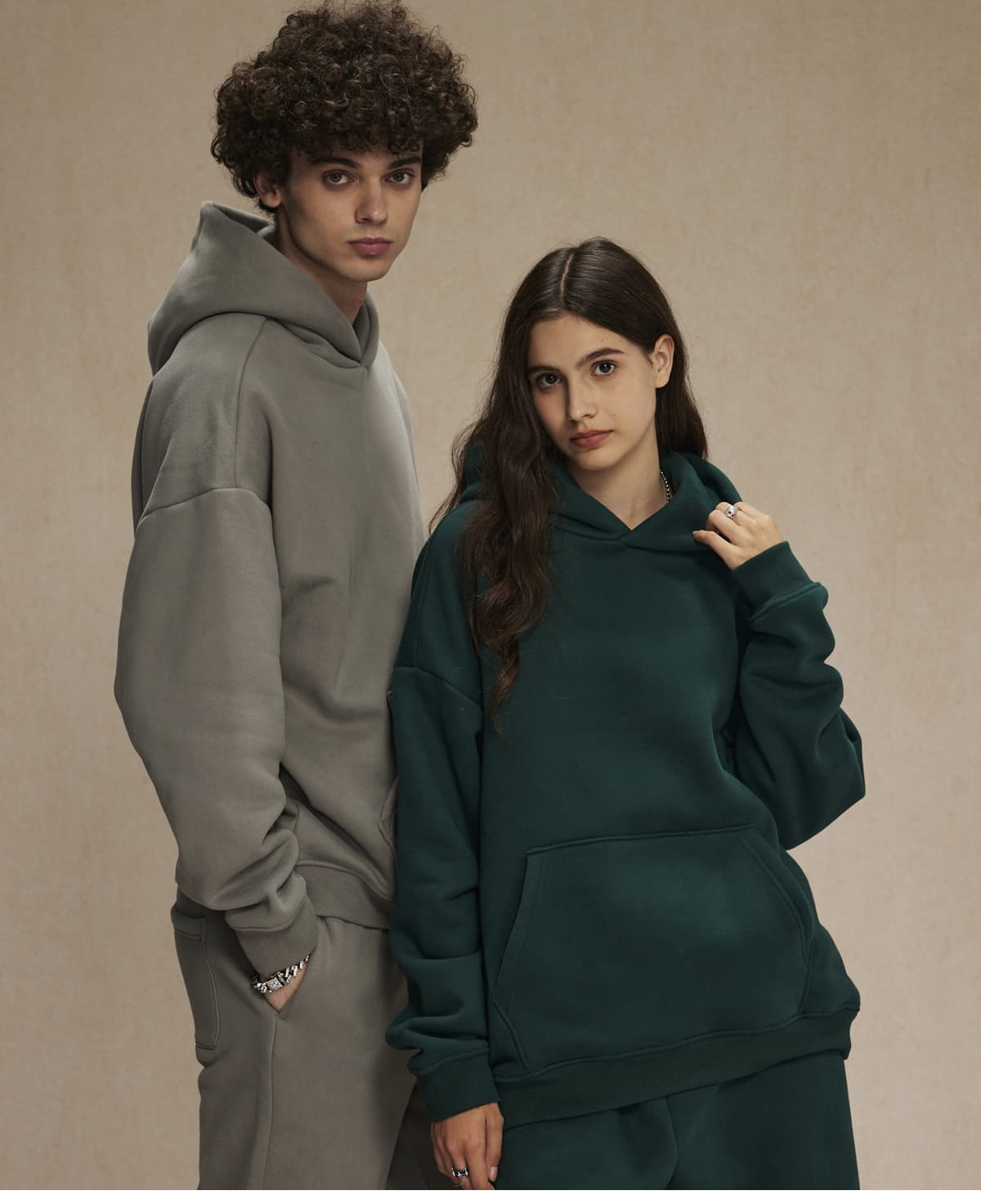2580 Thick 400Gsm Polar Fleece Oversized Solid Hoodie – detail 12