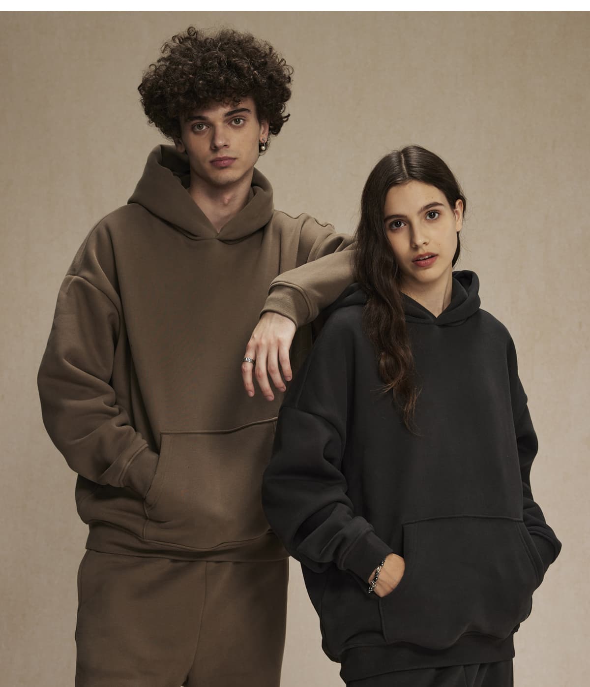 2580 Thick 400Gsm Polar Fleece Oversized Solid Hoodie – detail 15