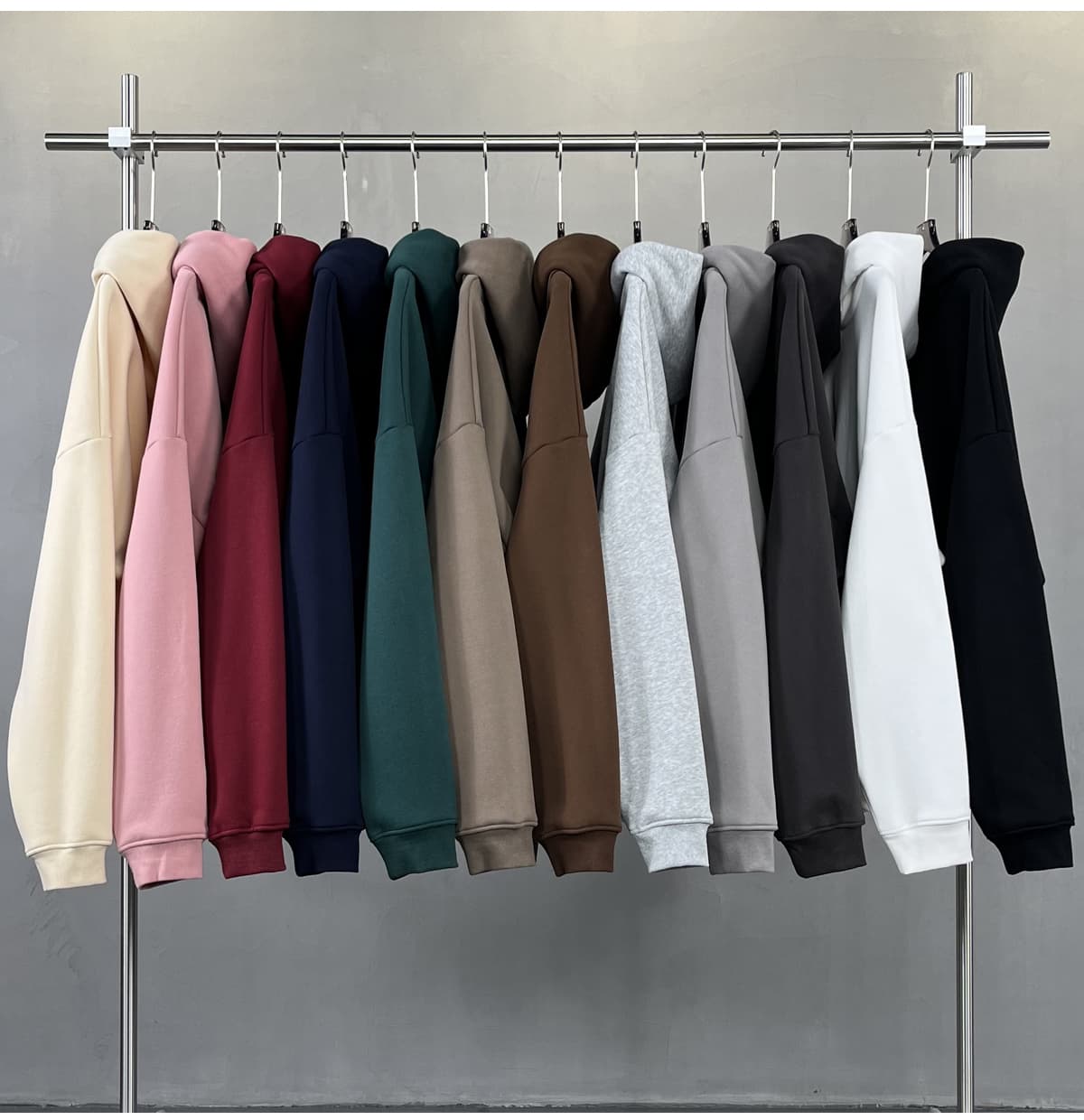 2580 Thick 400Gsm Polar Fleece Oversized Solid Hoodie – detail 9