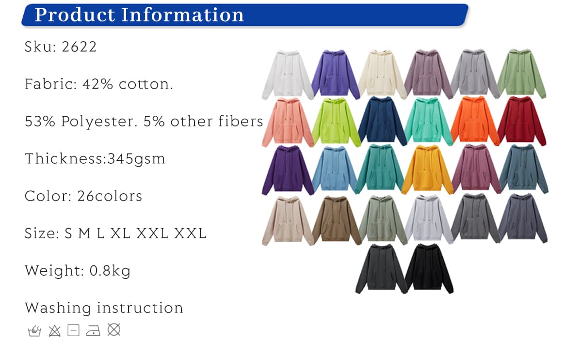 Oversized 345Gsm Fleece Hoodie for Winter – detail 1