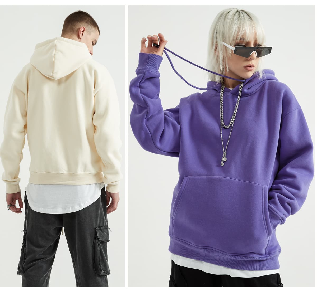 Oversized 345Gsm Fleece Hoodie for Winter – detail 14