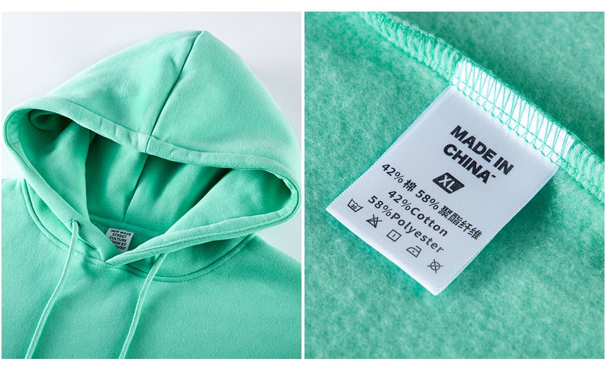 Oversized 345Gsm Fleece Hoodie for Winter – detail 6