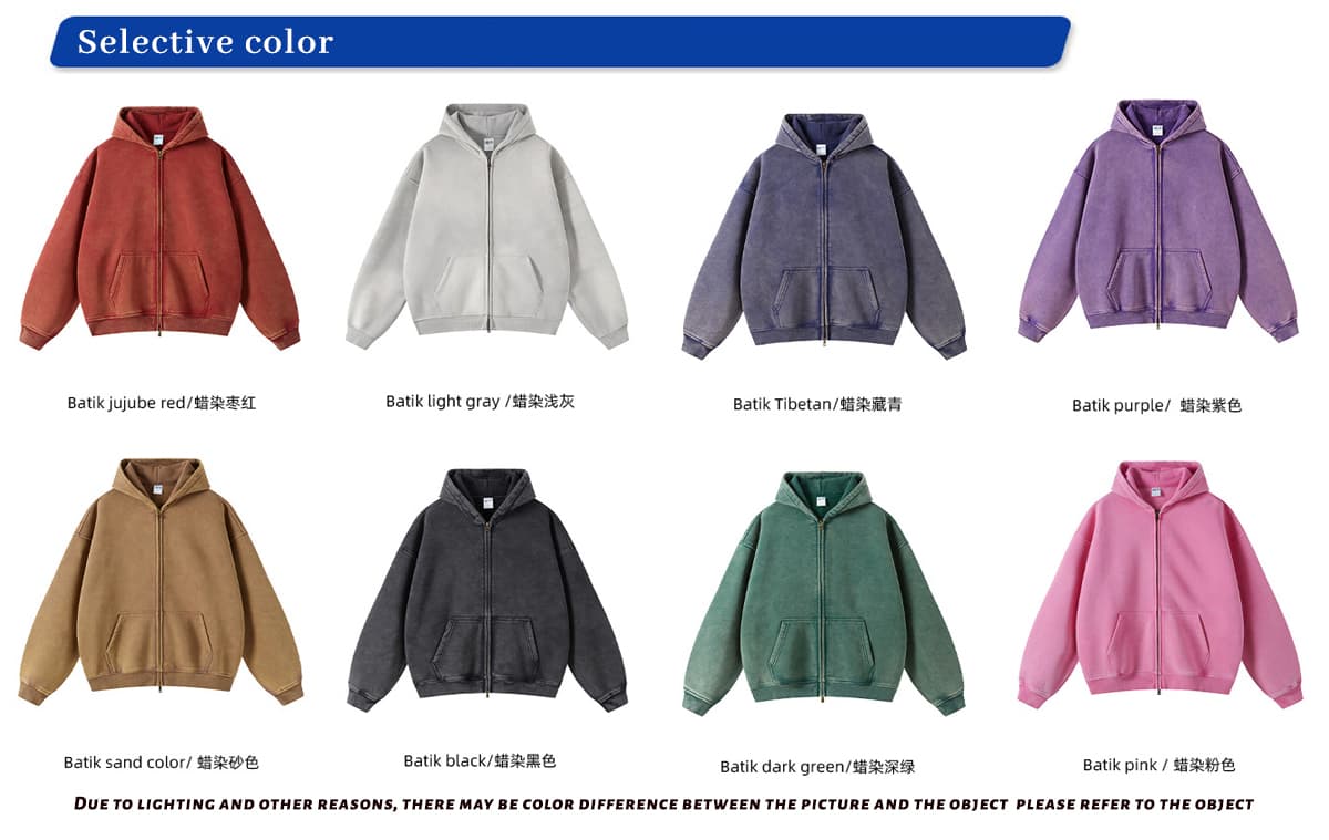 Fleece 360gsm Vintage Wash Doubler Side Zipper Hoodie – detail 2