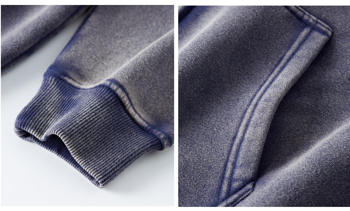 Fleece 360gsm Vintage Wash Doubler Side Zipper Hoodie – detail 6