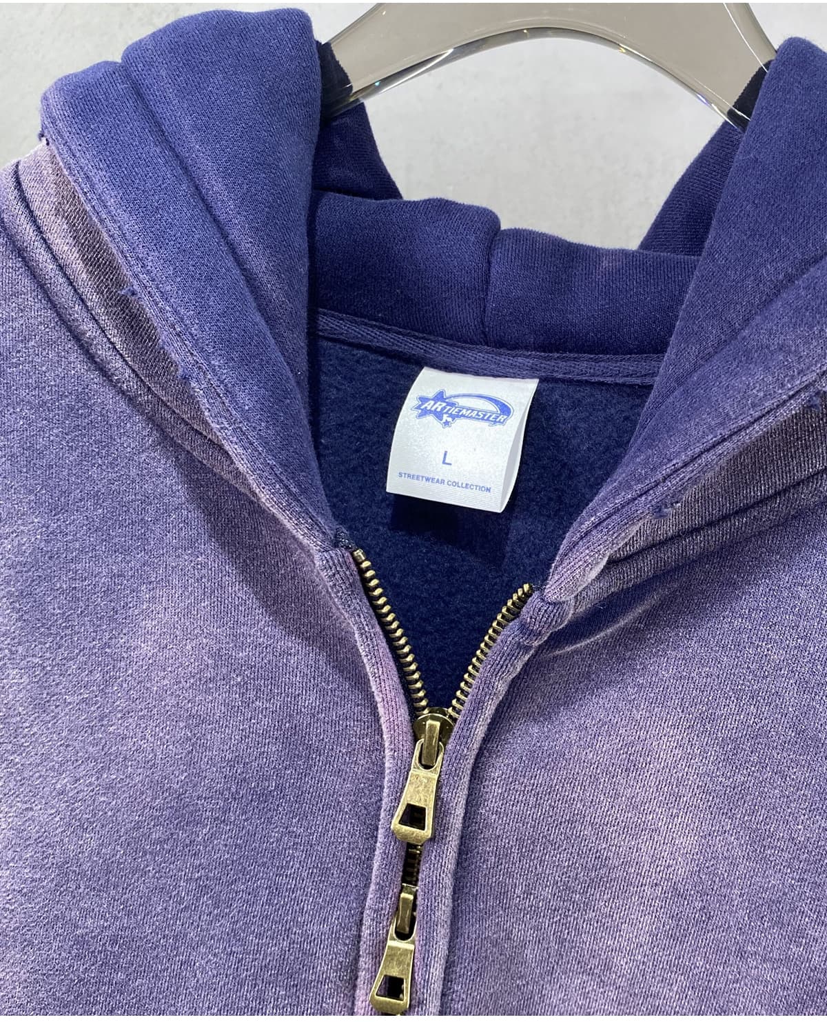 Fleece 360gsm Wash Distressed Zip-up Hoodie – detail 10